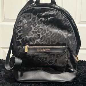 Michael Kors Black Animal Print Backpack